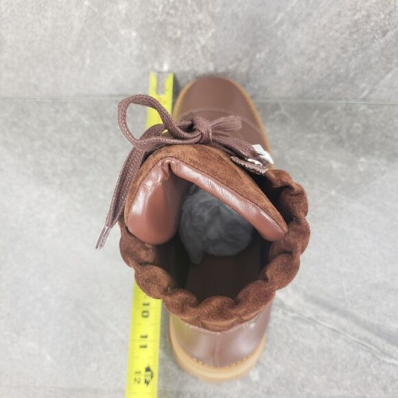 Schutz Ankle Boots 10 B Brown Leather Hiker Lace Up Sutton Booties - Picture 10 of 12